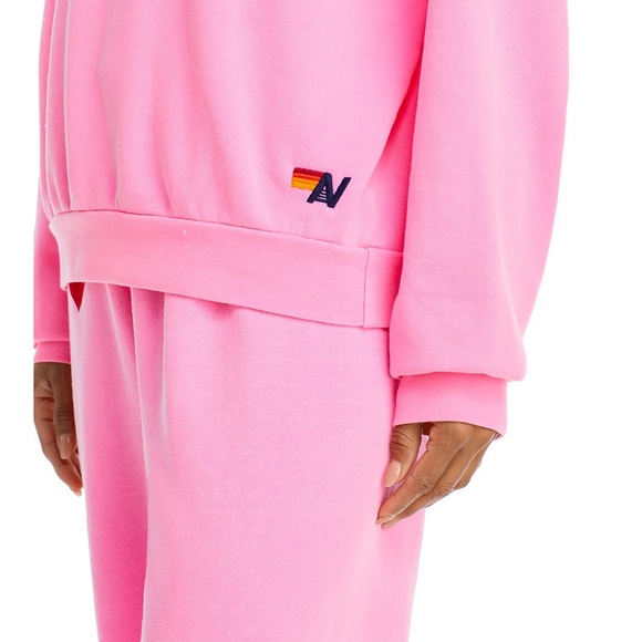 COPY - NWT AVIATOR NATION LIGHTENING BOLT HEART RELAXED CREW SWEATSHIRT SIZE M - Picture 5 of 11